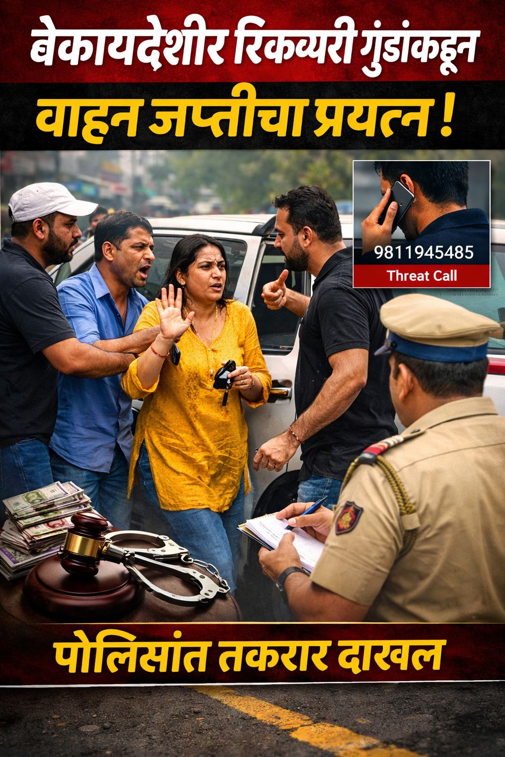 बेकायदेशीर रिकव्हरी गुंडांकडून वाहन जप्तीचा प्रयत्न; पोलिसांत तक्रार दाखल